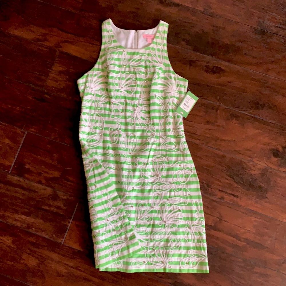 NWT Lilly Pulitzer green/white Pearl Dress size 6